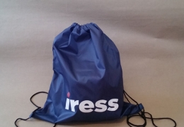 Drawstring Bag With Screen Printed Iress logo