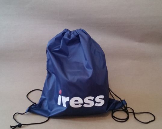 Drawstring Bag With Screen Printed Iress logo